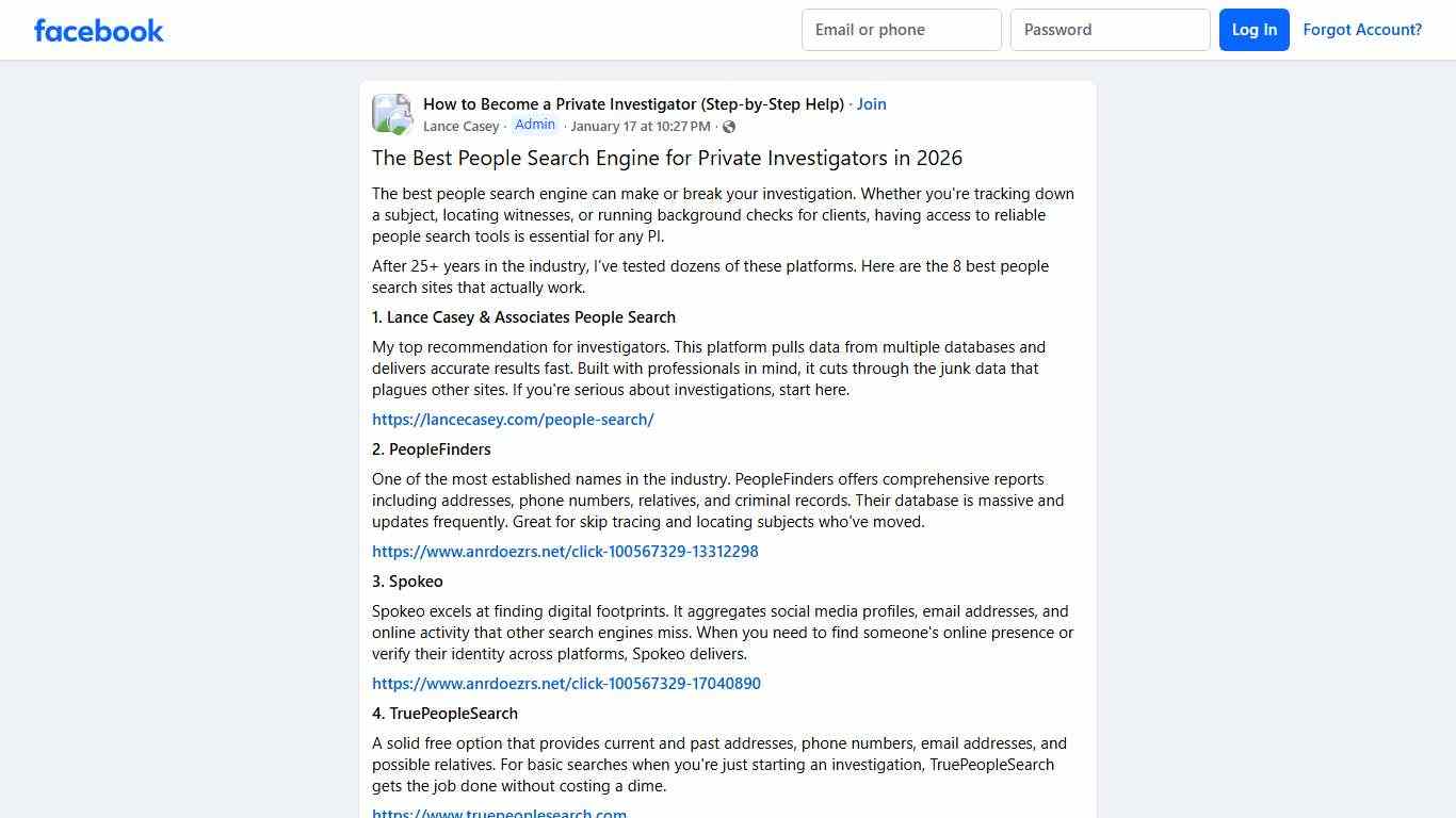 How to Become a Private Investigator (Step-by-Step Help) # The Best People Search Engine for Private Investigators in 2026 Facebook